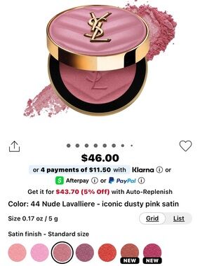 Yves Saint Laurent Cushion Blush — Restless Rose Pink